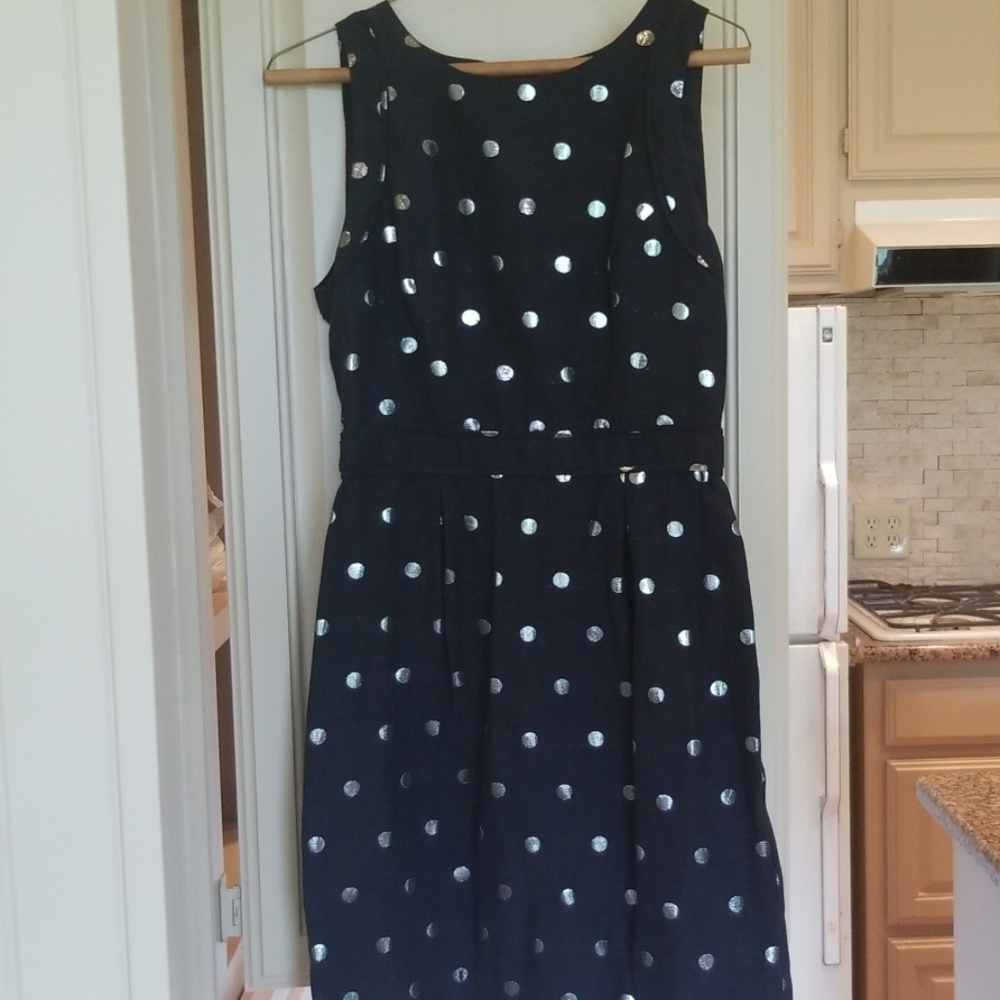 Black and silver polka dot dress